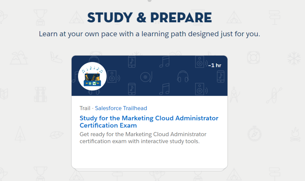 Study & Prepare section for the Salesforce Marketing Cloud Administrator Program