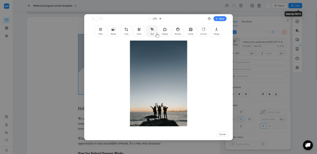 Image editor within Blocks