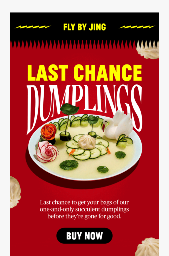 Usage of fonts in a newsletter banner by Fly By Jing