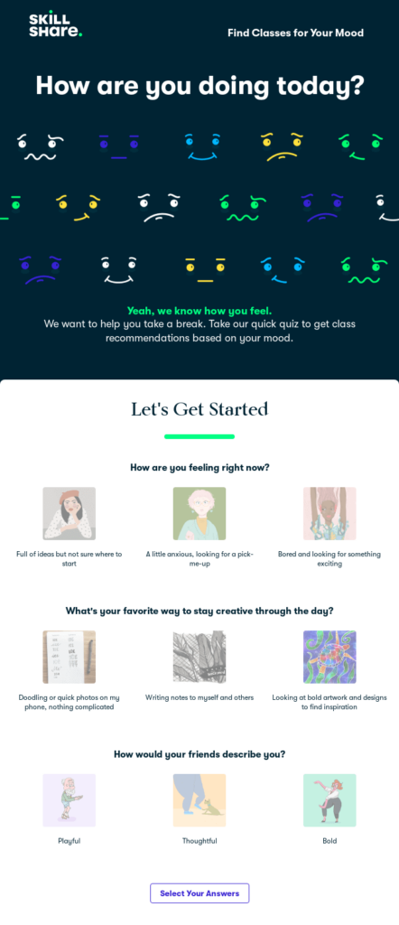 Email survey for better personalization by Skillshare