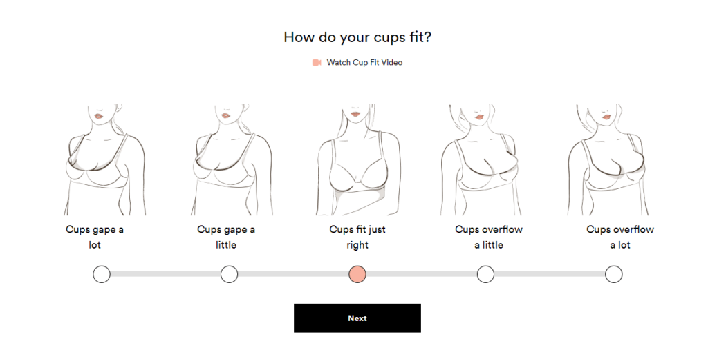 Visual elements in a survey by Third Love