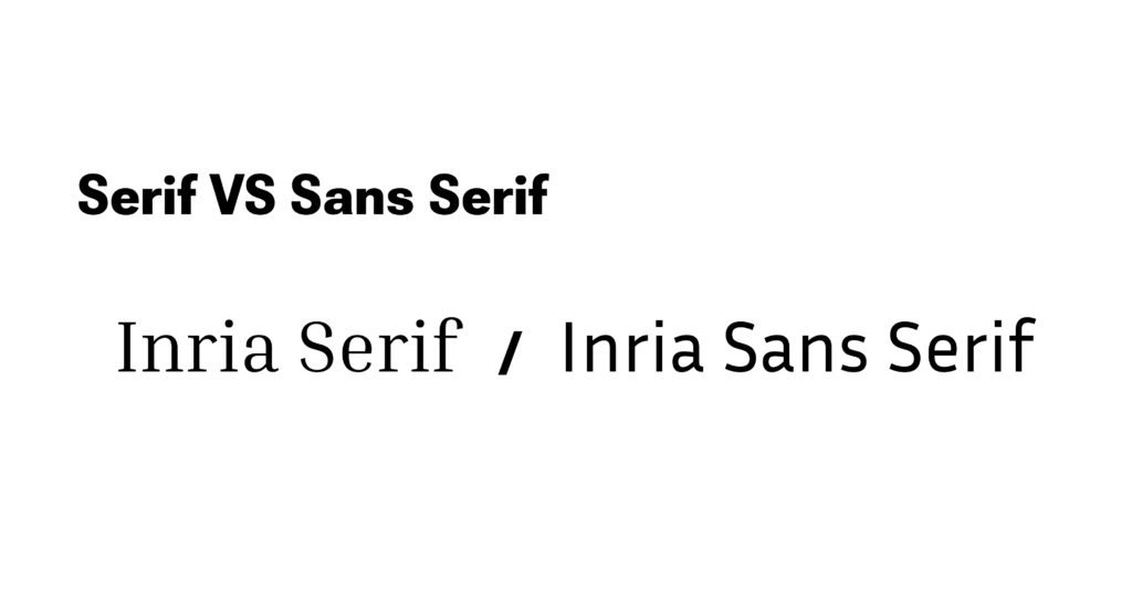 demonstration of the difference between Serif and Sans Serif font families