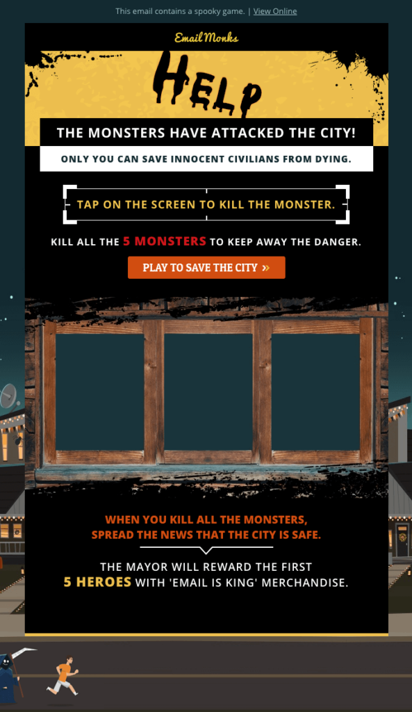 An email example by EmailMonks that contains a mini-game.