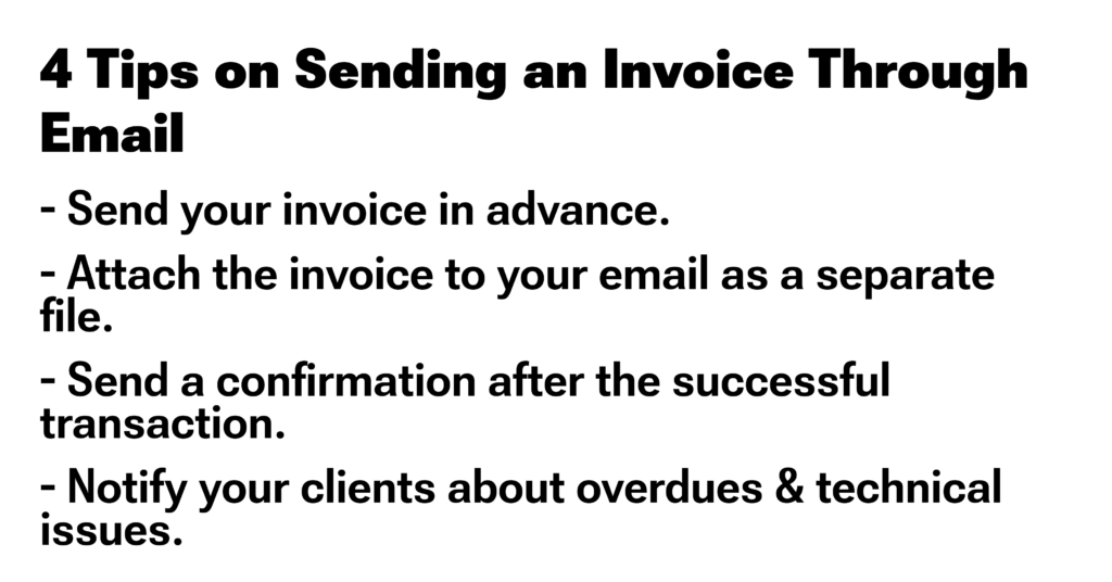 4 tips on how to send an invoice through email.