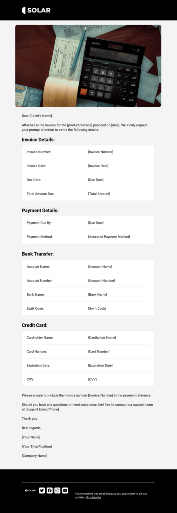 Invoice Email Template by Blocks.